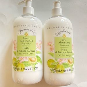 2 pack Crabtree & Evelyn SWEET ALMOND OIL Body Lotion